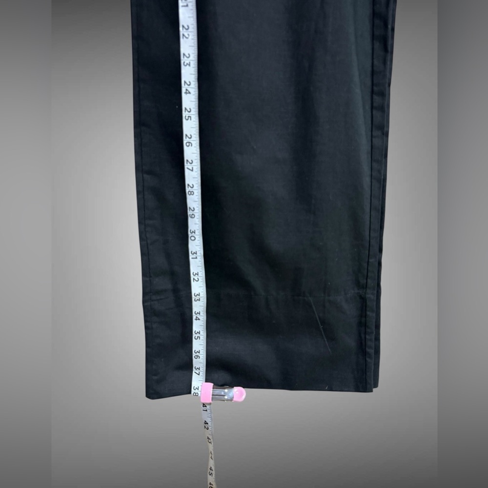 Kourt Flax Linen Crop Summer Pants Black Size Medium Wide Leg Crishelle - Picture 11 of 15